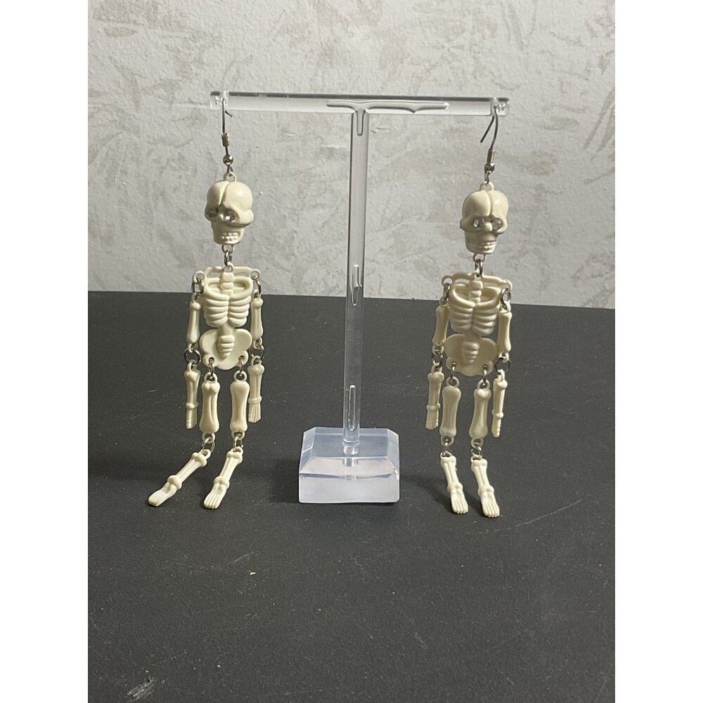 Skeleton Dangle Earrings Halloween Costume Jewelry